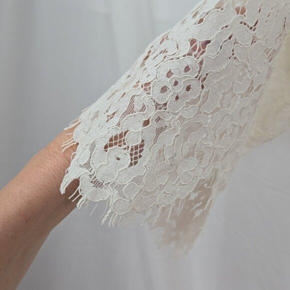 Weddingstar Lace Kimono Short Robe With Belt Can Be Used As Coverup Size S/M - Picture 6 of 12